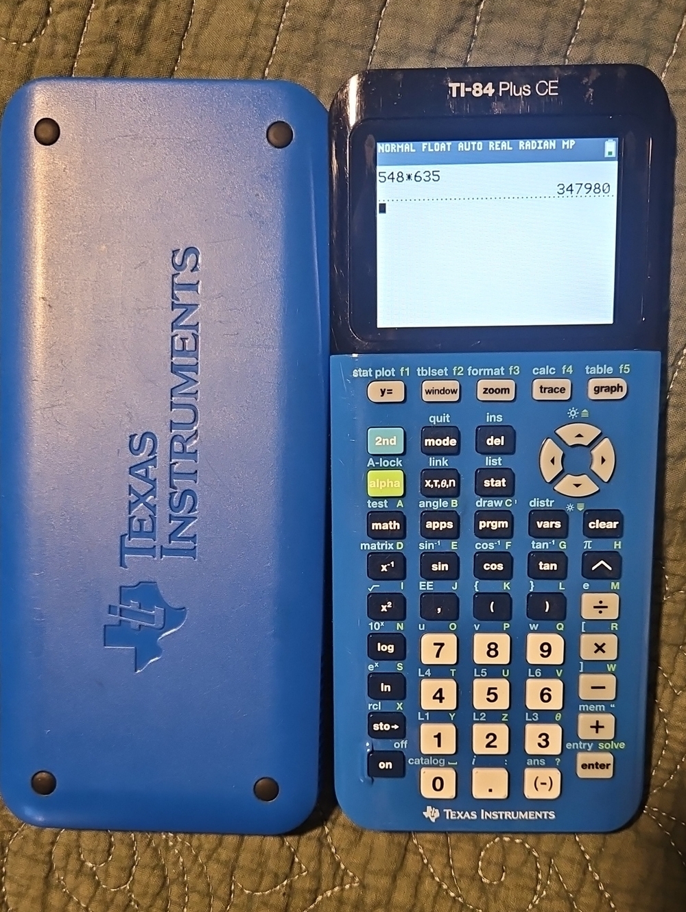 Texas Instruments TI-84 Plus CE Graphing Calculator in Blue